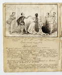 135568 Afbeelding van een pagina met een tekening van een scene uit de opera Euryanthe van Carl Maria von Weber, op 25 ...